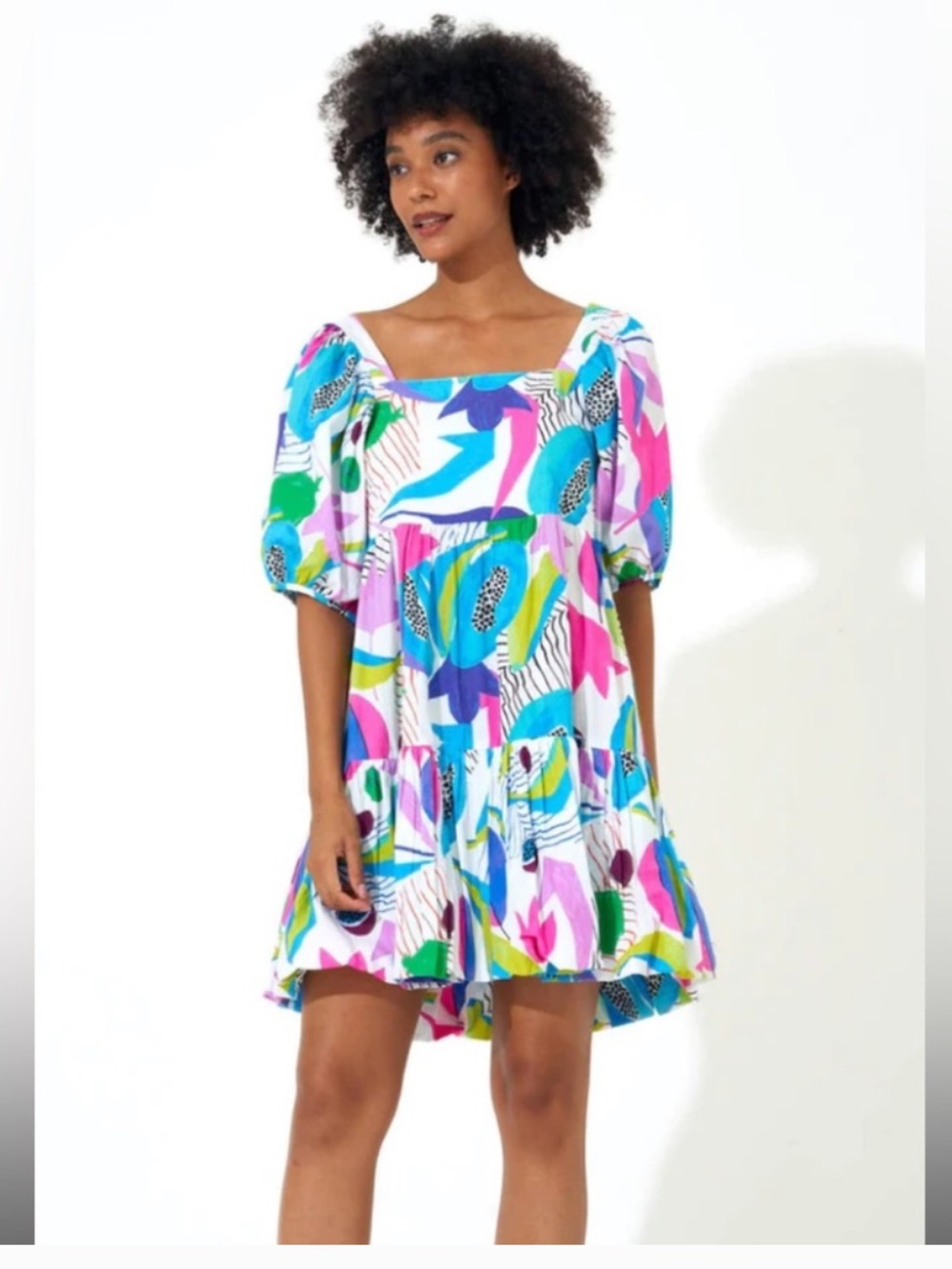 Women’s Oliphant Papaya Colorful Bubble Hem Dress- Size Xs